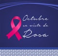 Octubre se Viste de Rosa, October Wears Pink Spanish text, Breast Cancer Awareness Month