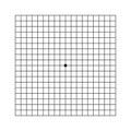 Oculist Amsler eye test grid. Vector printable chart retina examination. Grid with dot in centre. Vision control