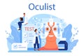 Oculist concept. Idea of eye exam and treatment. Eyesight diagnosis