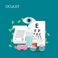 Oculist concept vector flat style design illustration