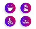 Oculist doctor, Disabled and Face scanning icons set. Clean skin sign. Vector