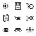 Oculist icons set, simple style