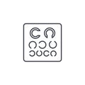 Oculist symbol. Visual Acuity Examination Point thin line icon. Linear vector symbol