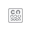 Oculist symbol. Visual Acuity Examination Point thin line icon. Linear vector symbol