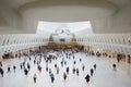 Oculus interior of the white World Trade Center station with people in New York Royalty Free Stock Photo