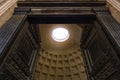 Oculus of the Pantheon in Rome, from the entrance Royalty Free Stock Photo