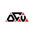 OCV triangle letter logo design with triangle shape. OCV triangle logo design monogram. OCV triangle vector logo template with red Royalty Free Stock Photo