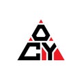 OCY triangle letter logo design with triangle shape. OCY triangle logo design monogram. OCY triangle vector logo template with red Royalty Free Stock Photo