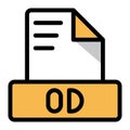 Od file icon colorful style design. document format text file icons, Extension, type data, vector illustration Royalty Free Stock Photo