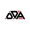 ODA triangle letter logo design with triangle shape. ODA triangle logo design monogram. ODA triangle vector logo template with red Royalty Free Stock Photo