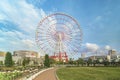 Odaiba colorful tall Palette Town Ferris wheel named Daikanransha visible from the central urban area of Tokyo in the summer blue Royalty Free Stock Photo