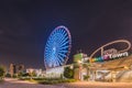 Odaiba illuminated Palette Town Ferris wheel named Daikanransha visible from the central urban area of Tokyo in the summer night Royalty Free Stock Photo