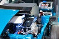 Odaiba, Tokyo, Japan, Toyota Showcase Mega Web Palette Town - January 2, 2020: Exposed engine of Toyota Prius Plug-in Hybrid