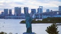 Odaiba, Tokyo. Rainbow Bridge and Statue of Liberty in Japan. Royalty Free Stock Photo