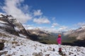 Odaray Grandview Trail, Lake O`hara, Yoho. Photographer Selfie Royalty Free Stock Photo