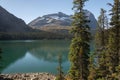 Odaray Mountain reflected in Lake O\'Hara in autumn. Yoho National park. Canadian Rockies