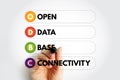ODBC Open Database Connectivity - standard application programming interface for accessing database management systems, acronym Royalty Free Stock Photo