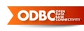 ODBC Open Database Connectivity - standard application programming interface for accessing database management systems, acronym Royalty Free Stock Photo