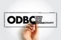 ODBC Open Database Connectivity - standard application programming interface for accessing database management systems, acronym Royalty Free Stock Photo
