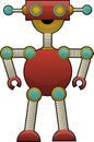 Odd Colorful Robot standing with bent elbow