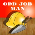 Odd Job Man Represents House Repair 3d Illustration Royalty Free Stock Photo