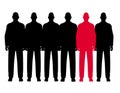 The Odd Man Out Row of Men Royalty Free Stock Photo