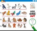 Odd one out picture task with cartoon characters Royalty Free Stock Photo