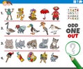 Odd one out task with cartoon characters Royalty Free Stock Photo