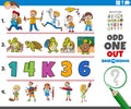 Odd one out task with cartoon characters Royalty Free Stock Photo