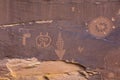 Odd Petroglyph Panel in Butler Wash Royalty Free Stock Photo
