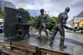 The monument to smelters in Odda, Norway