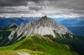 Oddly shaped Crode dei Longerin peak and Friuli Dolomites