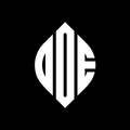 ODE circle letter logo design with circle and ellipse shape. ODE ellipse letters with typographic style. The three initials form a Royalty Free Stock Photo