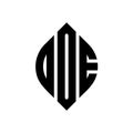 ODE circle letter logo design with circle and ellipse shape. ODE ellipse letters with typographic style. The three initials form a Royalty Free Stock Photo