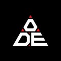 ODE triangle letter logo design with triangle shape. ODE triangle logo design monogram. ODE triangle vector logo template with red Royalty Free Stock Photo