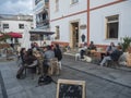 Odeceixe, Odemira, Portugal, October 28, 2021: Central square at village Odeceixe with old houses in traditional