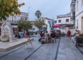 Odeceixe, Odemira, Portugal, October 28, 2021: Central square at village Odeceixe with old houses in traditional