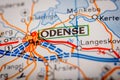 Odense City on a Road Map