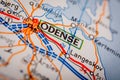 Odense City on a Road Map