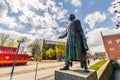 Odense, Denmark - April 29, 2017: Statue of King Cnut The Great Royalty Free Stock Photo