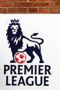 Premier league logo on a wall