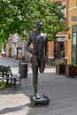 The tin soldier statue from the tale of writer H.C. Andersen at Odense on Denmark