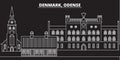 Odense silhouette skyline. Denmark - Odense vector city, danish linear architecture, buildings. Odense travel