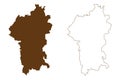 Odenwaldkreis district Federal Republic of Germany, rural district Darmstadt region, State of Hessen, Hesse, Hessia map vector