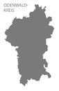 Odenwaldkreis grey county map of Hessen Germany
