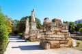 Odeon of Agrippa statues in Ancient Agora, Athens, Greece