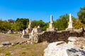 Odeon of Agrippa statues in Ancient Agora of Athens, Greece Royalty Free Stock Photo