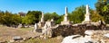 Odeon of Agrippa statues in Ancient Agora, Athens, Greece