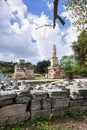 Odeon of Agrippa statues in the Ancient Agora of Athens, Greece Royalty Free Stock Photo