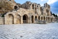 Odeon of Herodes Atticus  in Athens, Greece. Also known as Herodeion or Herodion  is a stone Roman theater located on Acropolis Royalty Free Stock Photo